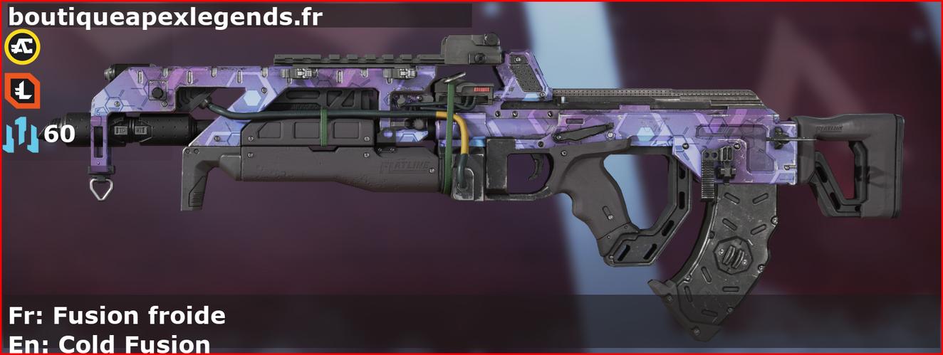 Skin Rare Fusion froide en français ou Cold Fusion en anglais pour l'arme Flatline du jeu vidéo apex legends