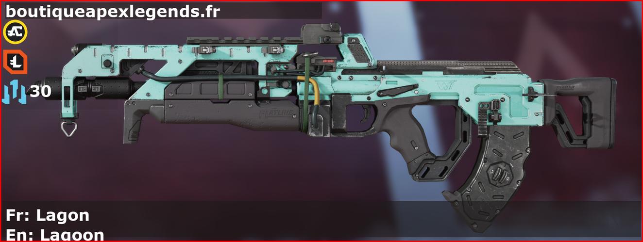 Skin Commun Lagon en français ou Lagoon en anglais pour l'arme Flatline du jeu vidéo apex legends