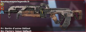 Skin Rare Sortie d'usine Défaut en français ou Factory Issue Default en anglais pour l'arme Flatline du jeu vidéo apex legends