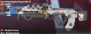 Skin Légendaire Supernova en français ou Supernova en anglais pour l'arme Flatline du jeu vidéo apex legends