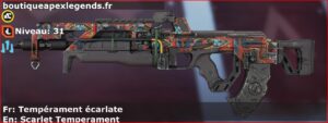 Skin Rare Tempérament écarlate en français ou Scarlet Temperament en anglais pour l'arme Flatline du jeu vidéo apex legends