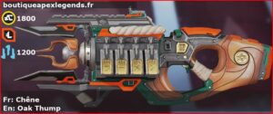 Skin Légendaire Chêne en français ou Oak Thump en anglais pour l'arme Fusil à charge du jeu vidéo apex legends