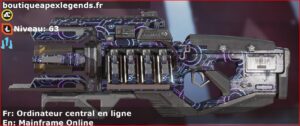 Skin Rare Ordinateur central en ligne en français ou Mainframe Online en anglais pour l'arme Fusil à charge du jeu vidéo apex legends