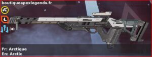 Skin Commun Arctique en français ou Arctic en anglais pour l'arme Fusil triple du jeu vidéo apex legends