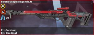 Skin Commun Cardinal en français ou Cardinal en anglais pour l'arme Fusil triple du jeu vidéo apex legends