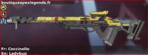 Skin Rare Coccinelle en français ou Ladybug en anglais pour l'arme Fusil triple du jeu vidéo apex legends