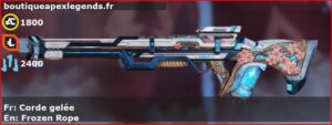 Skin Légendaire Corde gelée en français ou Frozen Rope en anglais pour l'arme Fusil triple du jeu vidéo apex legends