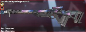 Skin Rare Cosmos en français ou Cosmos en anglais pour l'arme Fusil triple du jeu vidéo apex legends