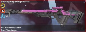 Skin Commun Flamant rose en français ou Flamingo en anglais pour l'arme Fusil triple du jeu vidéo apex legends