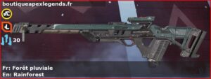 Skin Commun Forêt pluviale en français ou Rainforest en anglais pour l'arme Fusil triple du jeu vidéo apex legends