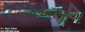 Skin Épique Hors ligne en français ou Off the Grid en anglais pour l'arme Fusil triple du jeu vidéo apex legends