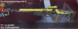 Skin Commun La guêpe en français ou Yellowjacket en anglais pour l'arme Fusil triple du jeu vidéo apex legends