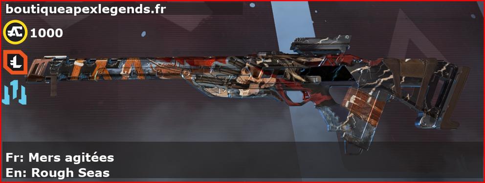 Skin Épique Mers agitées en français ou Rough Seas en anglais pour l'arme Fusil triple du jeu vidéo apex legends