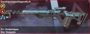 Skin Commun Océanique en français ou Oceanic en anglais pour l'arme Fusil triple du jeu vidéo apex legends