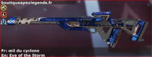 Skin Épique œil du cyclone en français ou Eye of the Storm en anglais pour l'arme Fusil triple du jeu vidéo apex legends