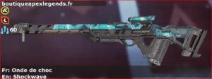 Skin Rare Onde de choc en français ou Shockwave en anglais pour l'arme Fusil triple du jeu vidéo apex legends