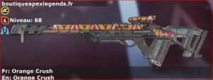 Skin Rare Orange Crush en français ou Orange Crush en anglais pour l'arme Fusil triple du jeu vidéo apex legends