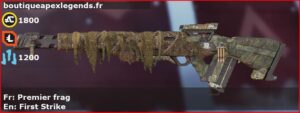 Skin Légendaire Premier frag en français ou First Strike en anglais pour l'arme Fusil triple du jeu vidéo apex legends