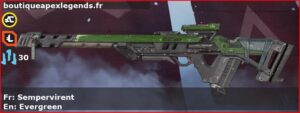 Skin Commun Sempervirent en français ou Evergreen en anglais pour l'arme Fusil triple du jeu vidéo apex legends