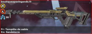 Skin Commun Tempête de sable en français ou Sandstorm en anglais pour l'arme Fusil triple du jeu vidéo apex legends