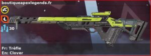 Skin Commun Trèfle en français ou Clover en anglais pour l'arme Fusil triple du jeu vidéo apex legends