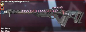 Skin Rare Zèle en français ou Zeal en anglais pour l'arme Fusil triple du jeu vidéo apex legends