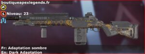 Skin Rare Adaptation sombre en français ou Dark Adaptation en anglais pour l'arme G7 Scout du jeu vidéo apex legends