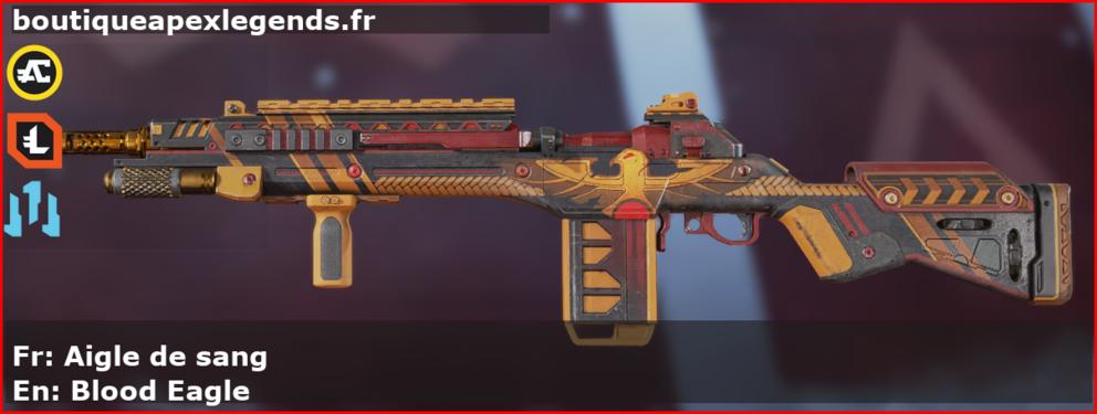 Skin Rare Aigle de sang en français ou Blood Eagle en anglais pour l'arme G7 Scout du jeu vidéo apex legends