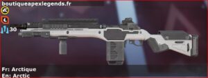 Skin Commun Arctique en français ou Arctic en anglais pour l'arme G7 Scout du jeu vidéo apex legends