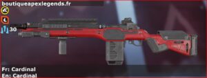 Skin Commun Cardinal en français ou Cardinal en anglais pour l'arme G7 Scout du jeu vidéo apex legends