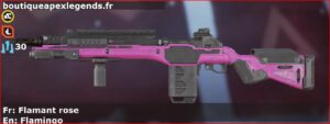 Skin Commun Flamant rose en français ou Flamingo en anglais pour l'arme G7 Scout du jeu vidéo apex legends