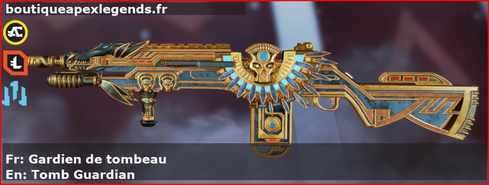 Skin Légendaire Gardien de tombeau en français ou Tomb Guardian en anglais pour l'arme G7 Scout du jeu vidéo apex legends