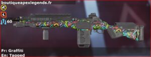 Skin Rare Graffiti en français ou Tagged en anglais pour l'arme G7 Scout du jeu vidéo apex legends