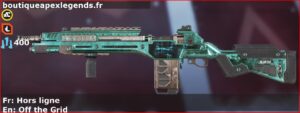 Skin Épique Hors ligne en français ou Off the Grid en anglais pour l'arme G7 Scout du jeu vidéo apex legends