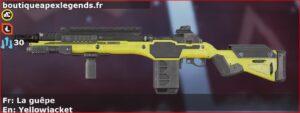 Skin Commun La guêpe en français ou Yellowjacket en anglais pour l'arme G7 Scout du jeu vidéo apex legends