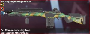 Skin Rare Rémanence digitale en français ou Digital Afterimage en anglais pour l'arme G7 Scout du jeu vidéo apex legends