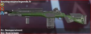 Skin Commun Sempervirent en français ou Evergreen en anglais pour l'arme G7 Scout du jeu vidéo apex legends