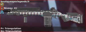 Skin Rare Triangulation en français ou Triangulation en anglais pour l'arme G7 Scout du jeu vidéo apex legends