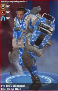 skin pour gibraltar: Bleu profond en français ou Deep Blue en anglais , du jeu apex legends