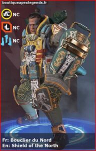 skin pour gibraltar: Bouclier du Nord en français ou Shield of the North en anglais , du jeu apex legends