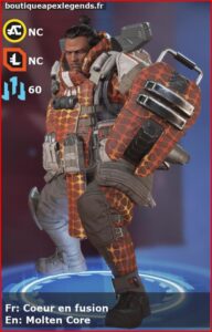 skin pour gibraltar: Coeur en fusion en français ou Molten Core en anglais , du jeu apex legends