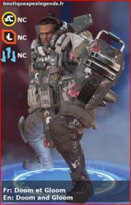 skin pour gibraltar: Doom et Gloom en français ou Doom and Gloom en anglais , du jeu apex legends