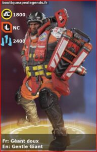 skin pour gibraltar: Géant doux en français ou Gentle Giant en anglais , du jeu apex legends