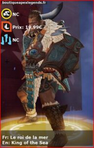 skin pour gibraltar: Le roi de la mer en français ou King of the Sea en anglais , du jeu apex legends