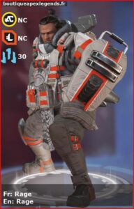 skin pour gibraltar: Rage en français ou Rage en anglais , du jeu apex legends