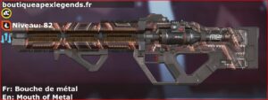 Skin Rare Bouche de métal en français ou Mouth of Metal en anglais pour l'arme HAVOC du jeu vidéo apex legends