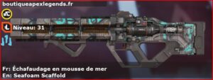 Skin Rare Échafaudage en mousse de mer en français ou Seafoam Scaffold en anglais pour l'arme HAVOC du jeu vidéo apex legends