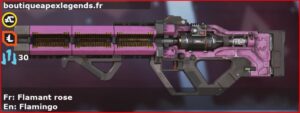 Skin Commun Flamant rose en français ou Flamingo en anglais pour l'arme HAVOC du jeu vidéo apex legends