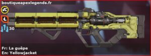 Skin Commun La guêpe en français ou Yellowjacket en anglais pour l'arme HAVOC du jeu vidéo apex legends