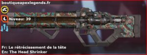 Skin Rare Le rétrécissement de la tête en français ou The Head Shrinker en anglais pour l'arme HAVOC du jeu vidéo apex legends